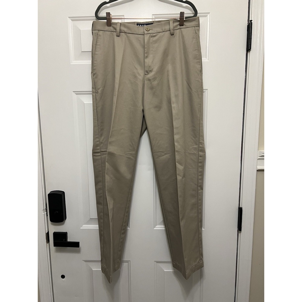 NWOT IZOD American Chino Wrinkle Free Men's Flat Straight Fit Pants 34x32 Work
